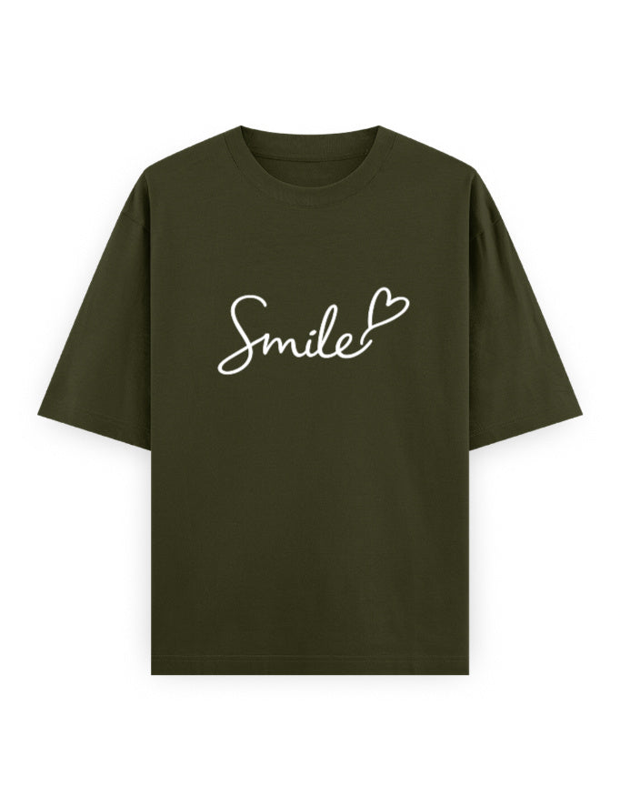 Smile Oversized T Shirt for Women - Front View | House Of Anit