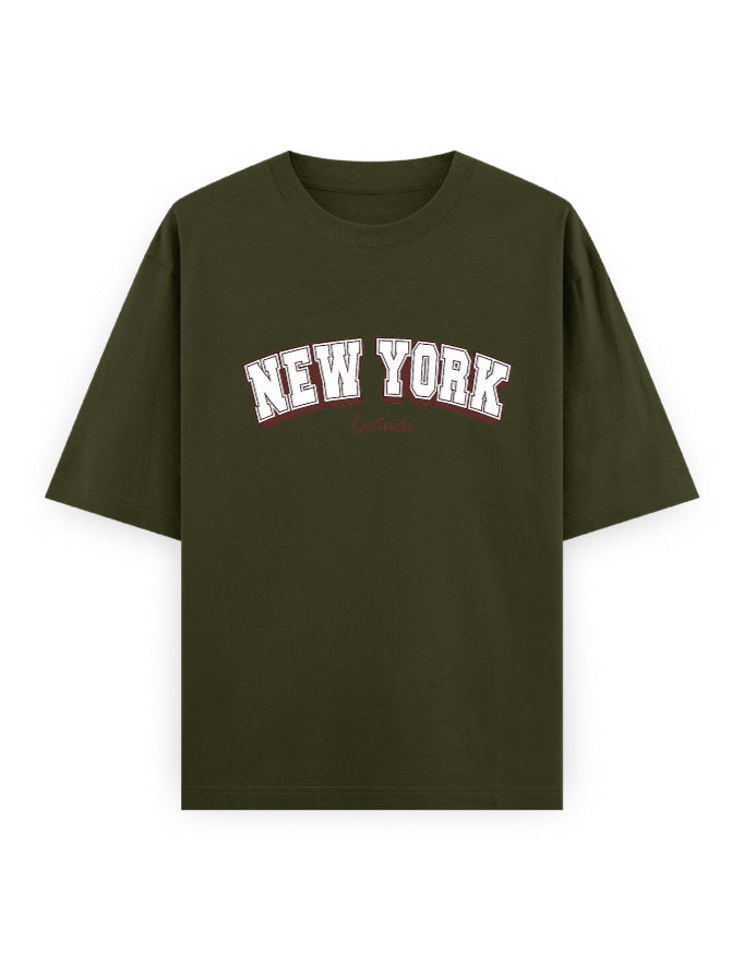 New York Varsity Oversized T Shirt for Women - Front View | House Of Anit