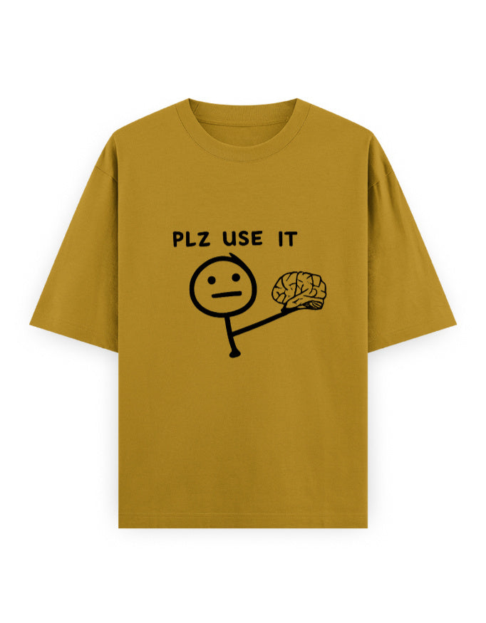 Please Use Brain Oversized T Shirt for Women - Front View | House Of Anit