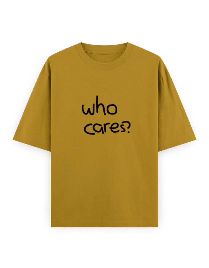 Who Cares Oversized T Shirt for Women - Front View | House Of Anit