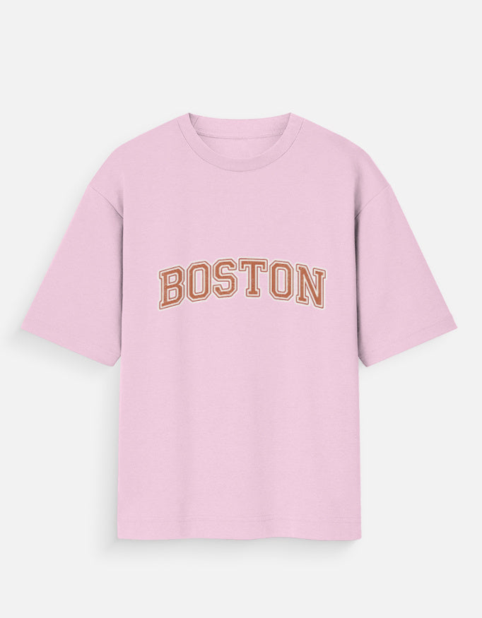 Boston Varsity Oversized T Shirt for Women - Front View | House Of Anit