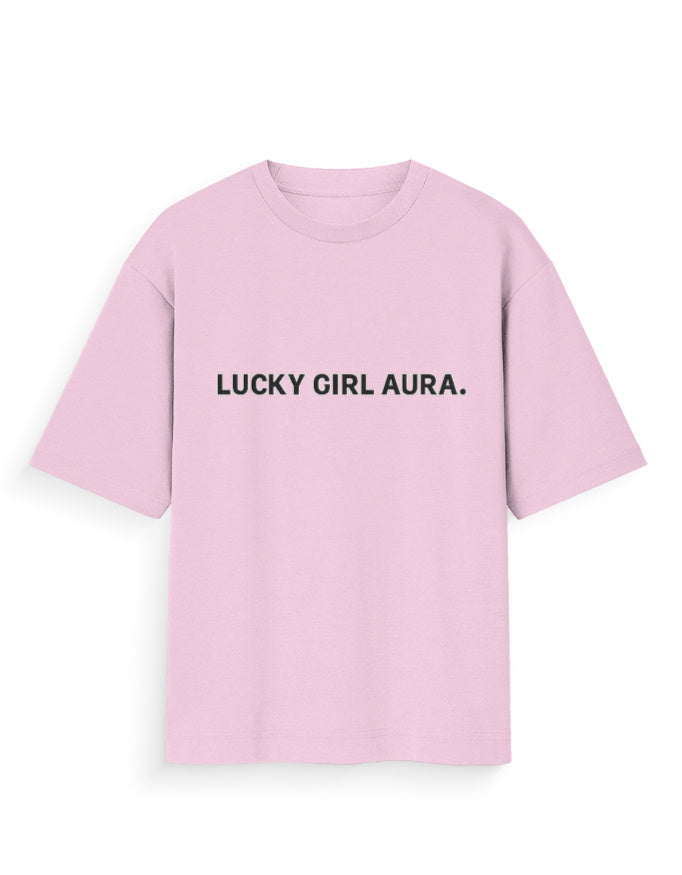 Lucky Girl Aura Oversized T Shirt for Women - Front View | House Of Anit