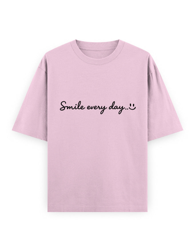 Smile Every Day Oversized T Shirt for Women - Front View | House Of Anit