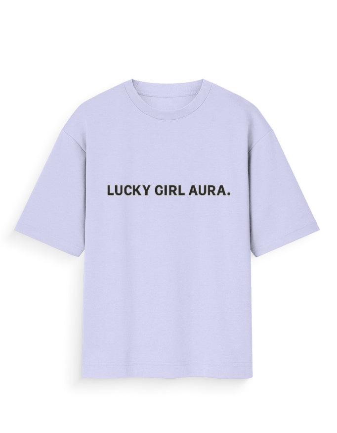 Lucky Girl Aura Oversized T Shirt for Women - Front View | House Of Anit