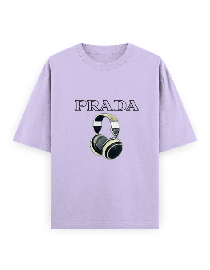 Luxe Headphones Oversized T Shirt for Women - Front View | House Of Anit