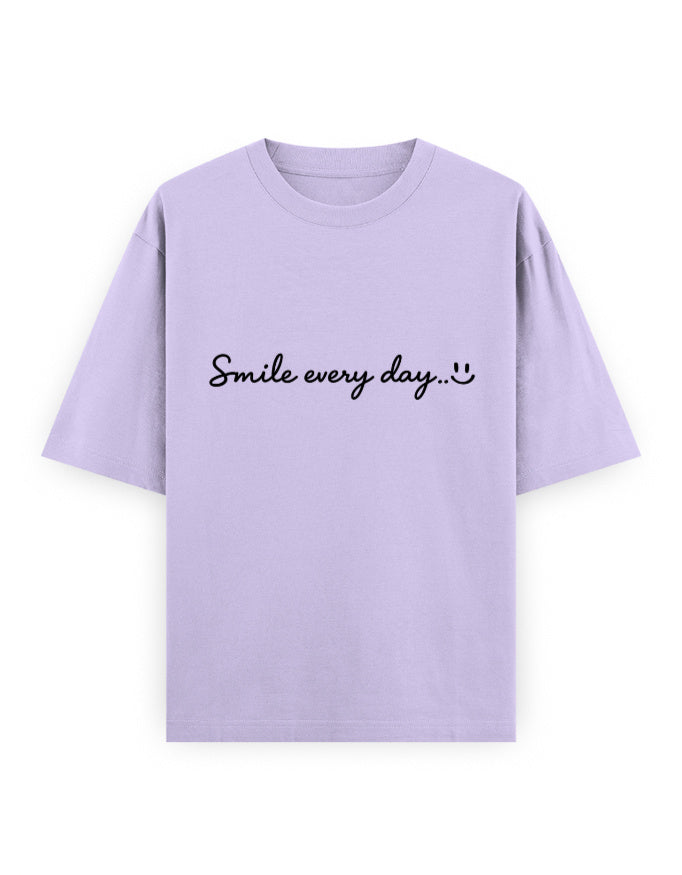 Smile Every Day Oversized T Shirt for Women - Front View | House Of Anit