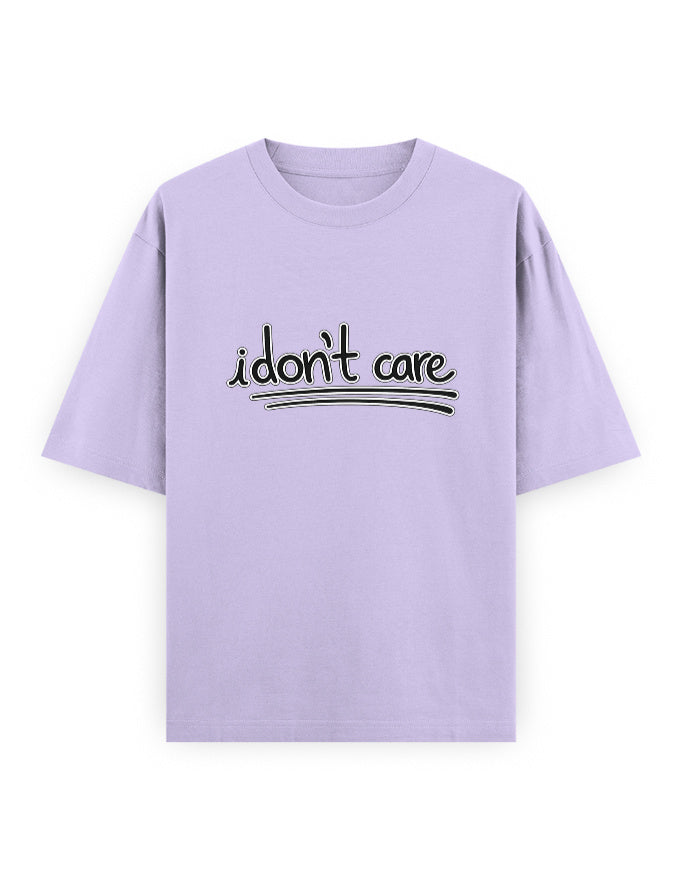 I Dont Care Oversized T Shirt for Women - Front View | House Of Anit
