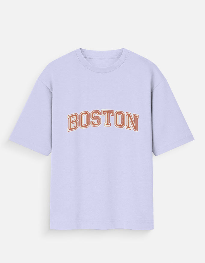 Boston Varsity Oversized T Shirt for Women - Front View | House Of Anit