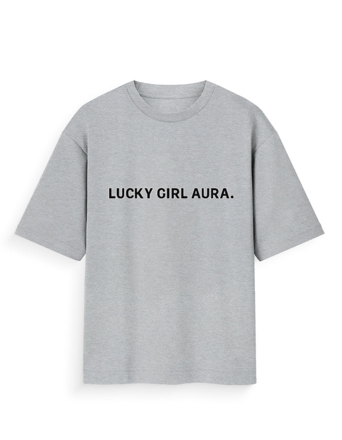 Lucky Girl Aura Oversized T Shirt for Women - Front View | House Of Anit