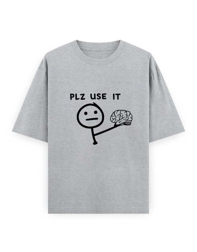 Please Use Brain Oversized T Shirt for Women - Front View | House Of Anit