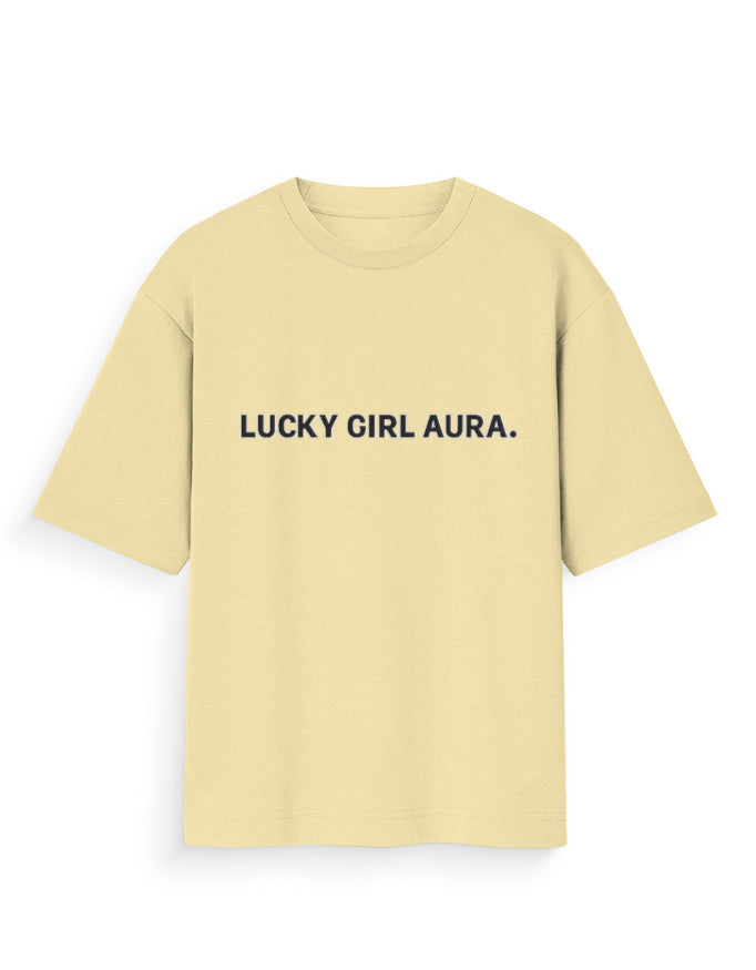 Lucky Girl Aura Oversized T Shirt for Women - Front View | House Of Anit