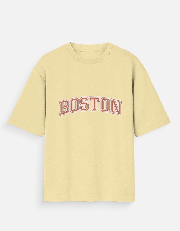 Boston Varsity Oversized T Shirt for Women - Front View | House Of Anit