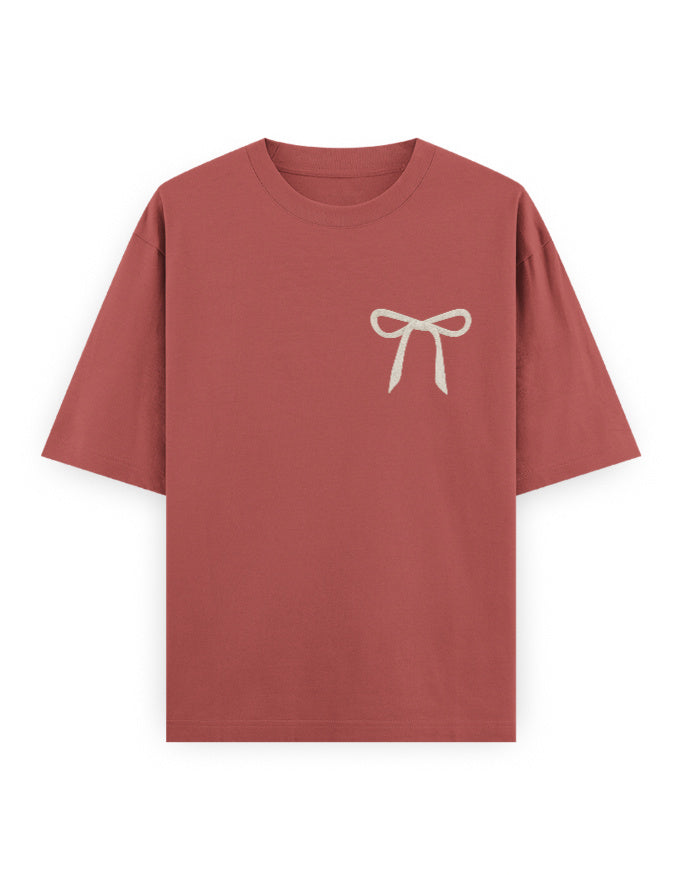 Coquette Bow Oversized T Shirt for Women - Front View | House Of Anit