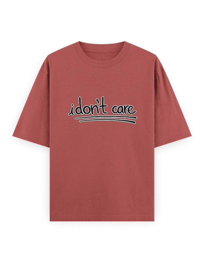 I Dont Care Oversized T Shirt for Women - Front View | House Of Anit