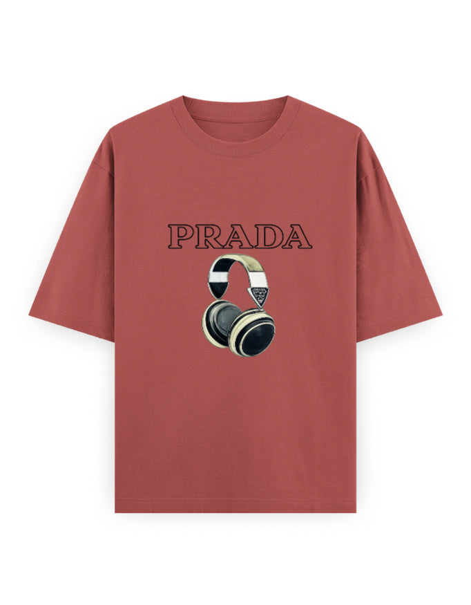 Luxe Headphones Oversized T Shirt for Women - Front View | House Of Anit