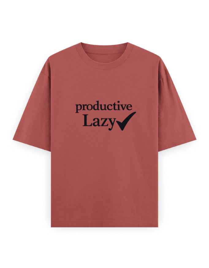 Productive Lazy Oversized T Shirt for Women - Front View | House Of Anit