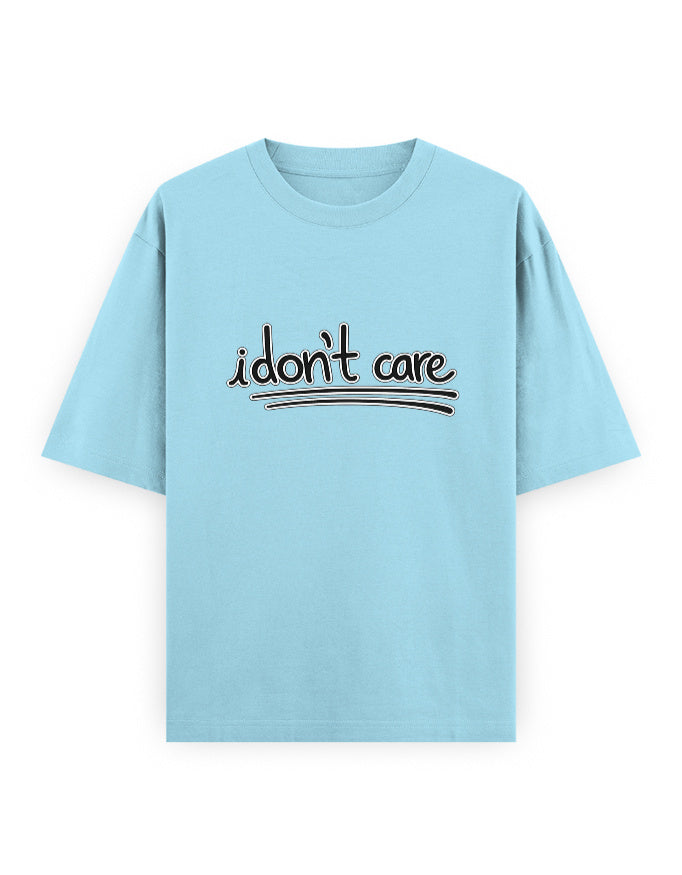 I Dont Care Oversized T Shirt for Women - Front View | House Of Anit