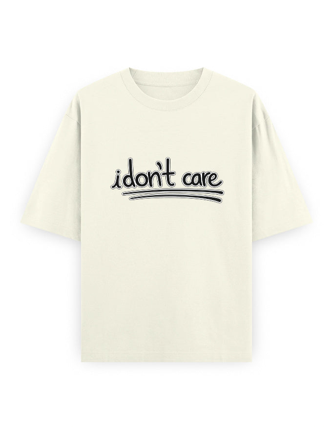 I Dont Care Oversized T Shirt for Women - Front View | House Of Anit
