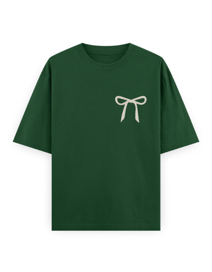 Coquette Bow Oversized T Shirt for Women - Front View | House Of Anit