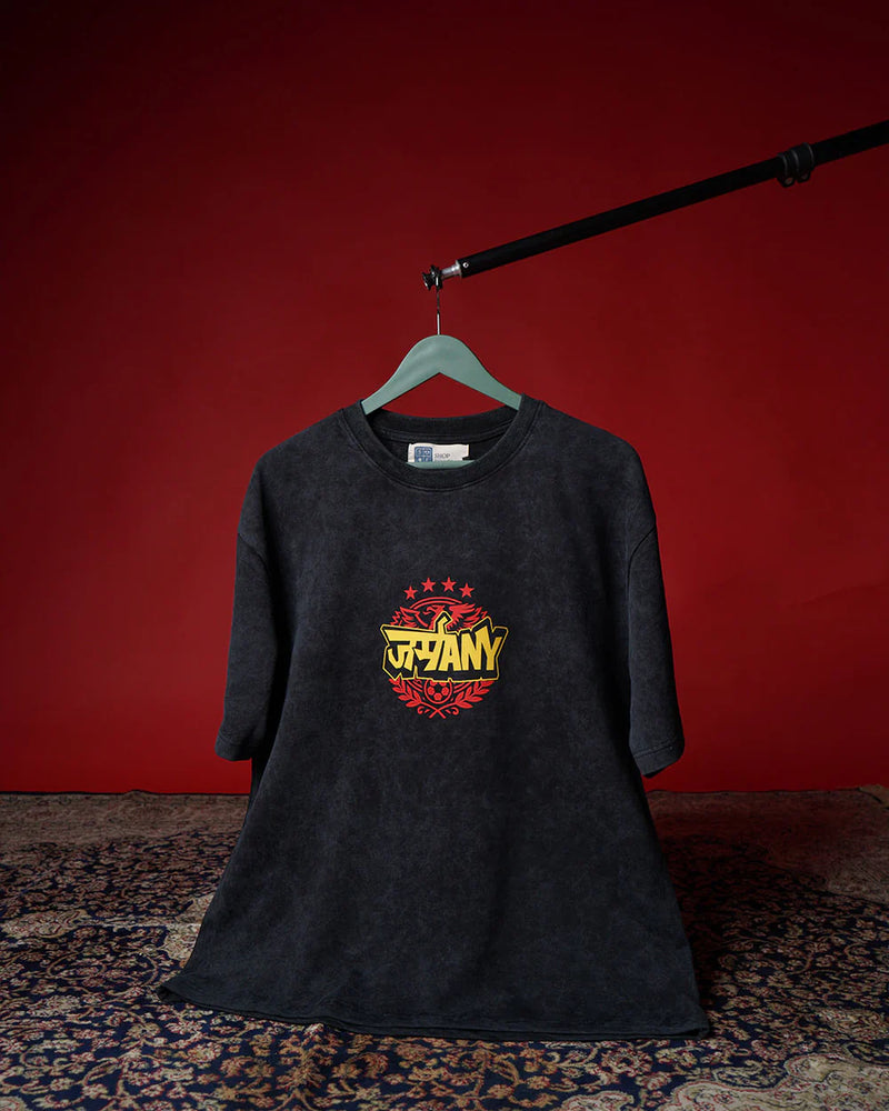 Germany Hindi Acid Wash Football T-Shirt | House of Anit