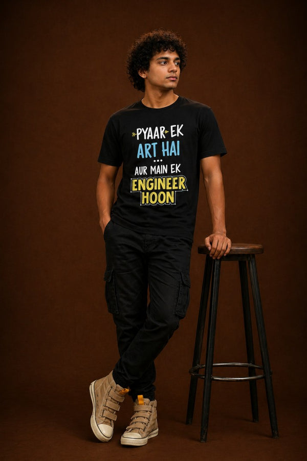 Tshirt Design Pyaar Ek Art Hai Engineer Desi Graphic | Unisex Tee Gen Z