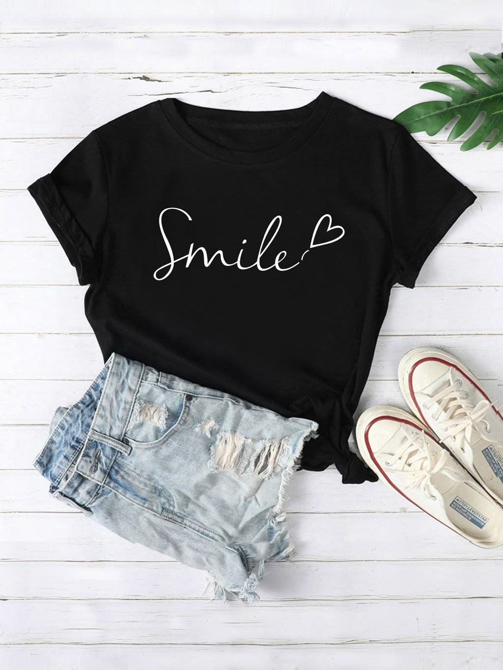 Smile Oversized T Shirt for Women - Front View | House Of Anit