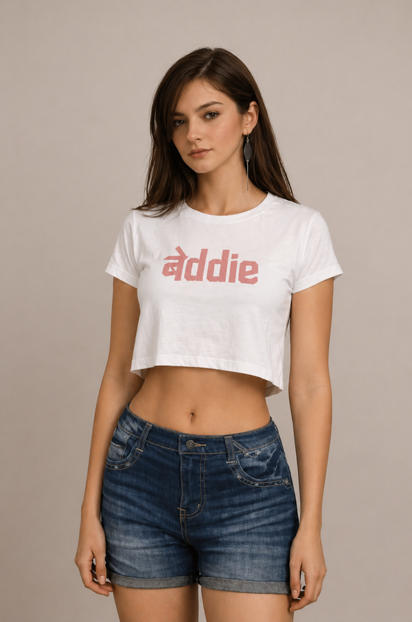 Baddie Crop Top for women | Fitted Half Sleeve | Trendy Casual Wear