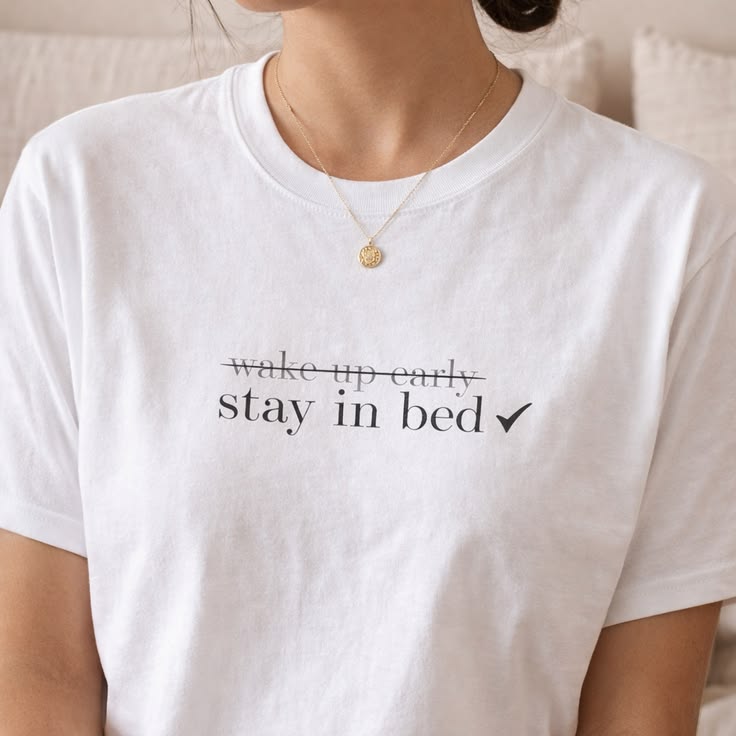 Stay In Bed Oversized T Shirt for Women - Front View | House Of Anit