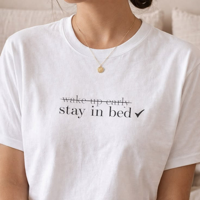 Stay In Bed Oversized T Shirt for Women - Front View | House Of Anit