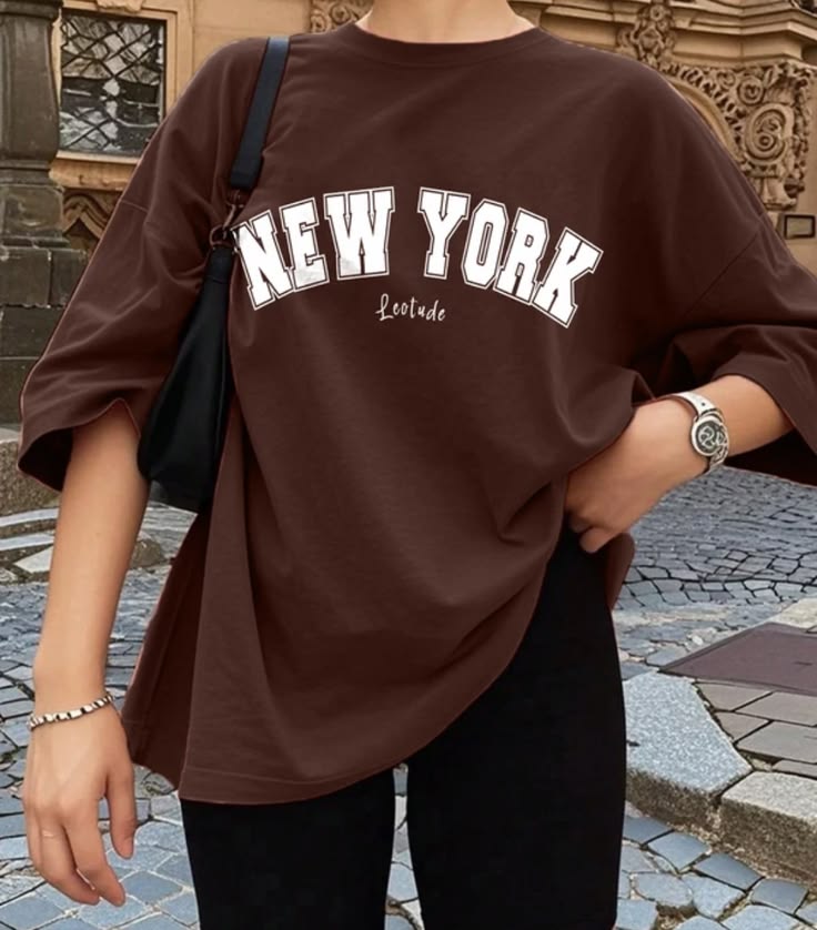 New York Varsity Oversized T Shirt for Women - Front View | House Of Anit
