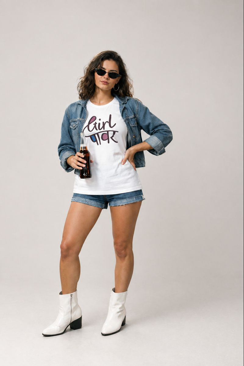 Girl Power Hindi Tshirt Quote | Premium Quality Basic Top House Of Anit
