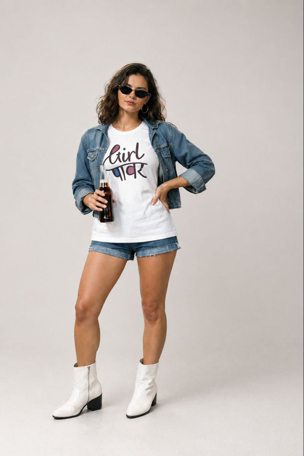Girl Power Hindi Tshirt Quote | Premium Quality Basic Top