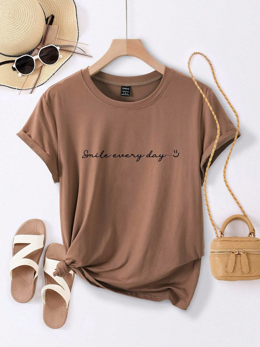 Smile Every Day Oversized T Shirt for Women - Front View | House Of Anit