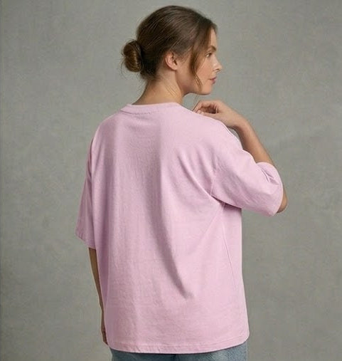 Baby Pink Oversized T Shirt Women - Unisex Classic Tee