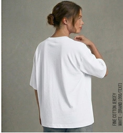 White Oversized T Shirt Women - Cotton Classic Tee