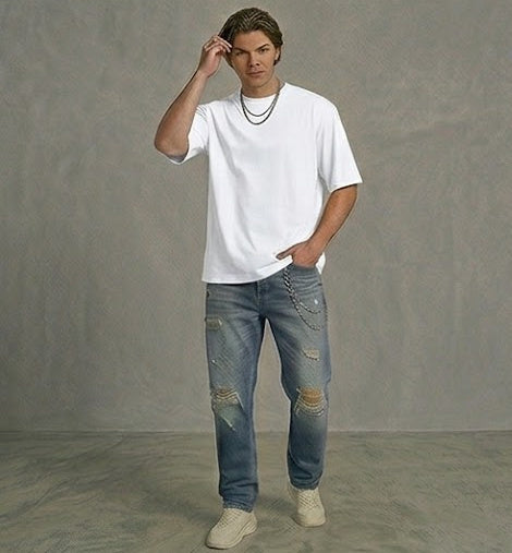 Solid White Oversized T Shirt for Men