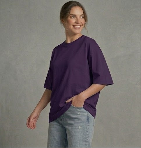 Purple Oversized T Shirt Women - Unisex Classic Cotton