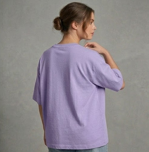 Lavender Oversized T Shirt Women - Unisex Pastel Cotton