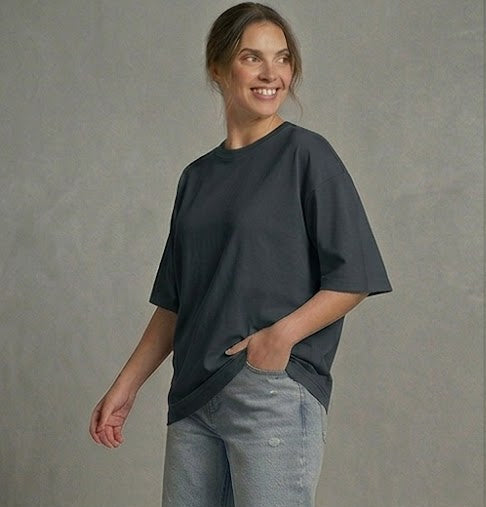 Black Oversized T Shirt Women - Unisex Heavyweight Cotton Tee