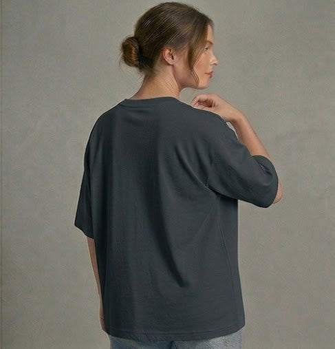 Black Oversized T Shirt Women - Unisex Heavyweight Cotton Tee