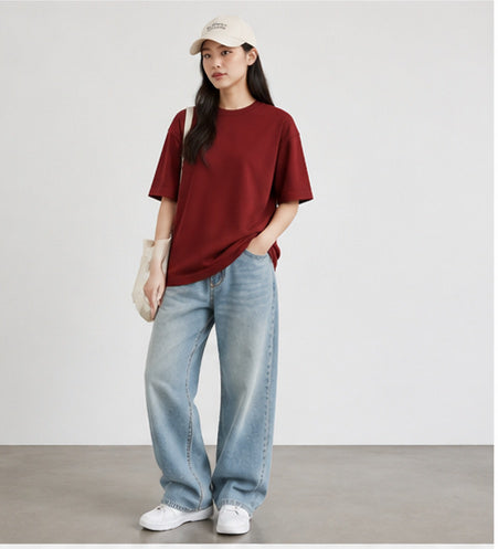 Red Oversized T Shirt Women - Unisex Heavyweight Cotton