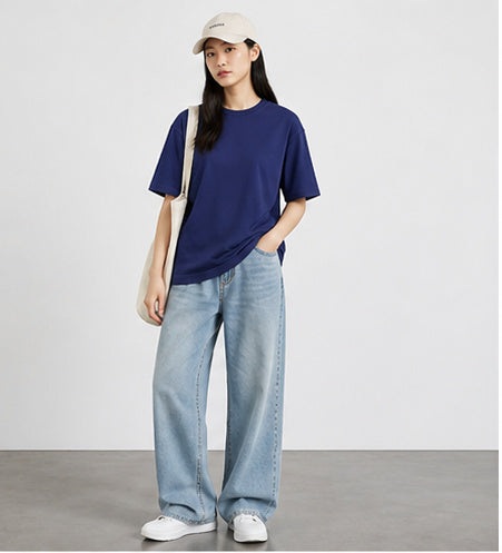 Royal Blue Oversized T Shirt Women - Unisex Cotton Classic