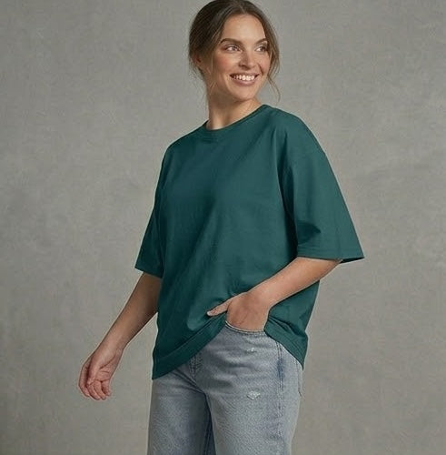Blue Oversized T Shirt Women - Unisex Classic Cotton Tee