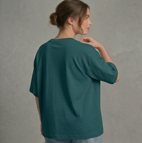 Blue Oversized T Shirt Women - Unisex Classic Cotton Tee