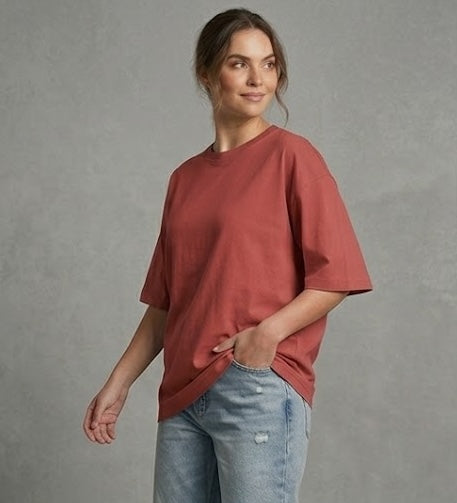 Coral Oversized T Shirt Women - Unisex Heavyweight Cotton